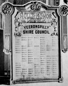 1917 12 Yeerongpilly Shire Council Honour Board, Slq 192535