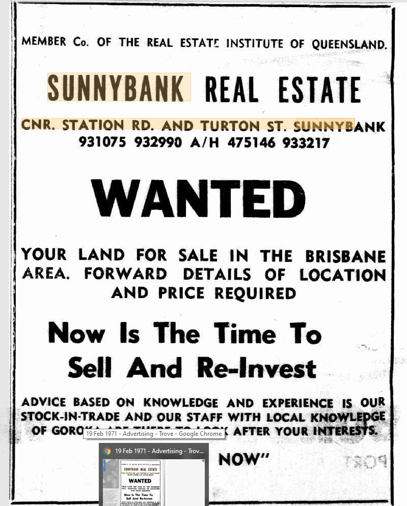 1971 02 19 Sunnybank Real Estate