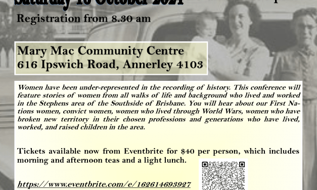 Women of Stephens. A Full Day Local History Conference. Saturday 16 October 2021